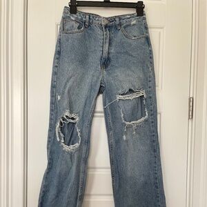 Boutique distressed denim jeans